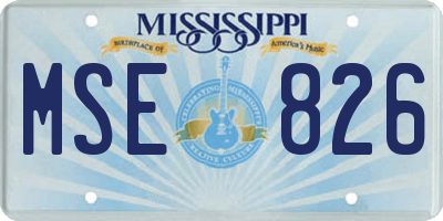 MS license plate MSE826