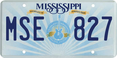 MS license plate MSE827