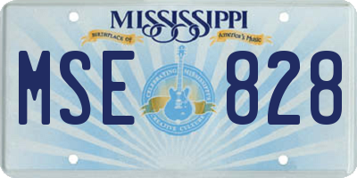 MS license plate MSE828