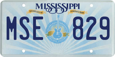 MS license plate MSE829