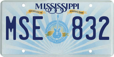 MS license plate MSE832