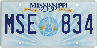 MS license plate MSE834