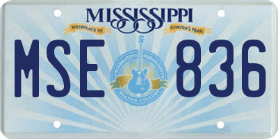 MS license plate MSE836