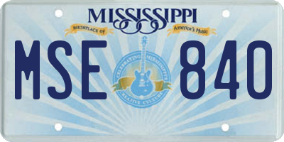MS license plate MSE840