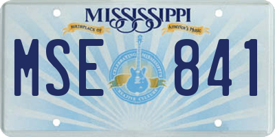 MS license plate MSE841