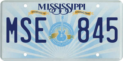 MS license plate MSE845