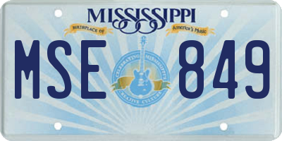 MS license plate MSE849