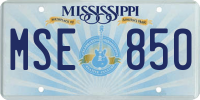 MS license plate MSE850