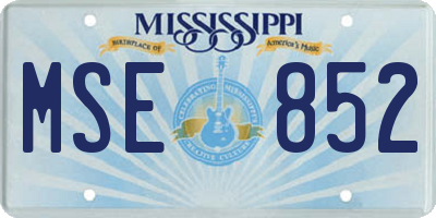 MS license plate MSE852