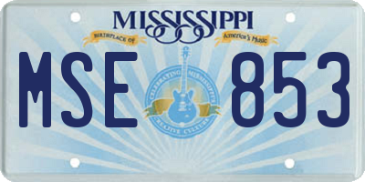 MS license plate MSE853