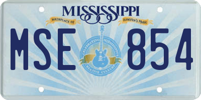 MS license plate MSE854