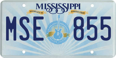 MS license plate MSE855