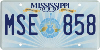 MS license plate MSE858