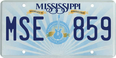 MS license plate MSE859