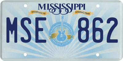 MS license plate MSE862