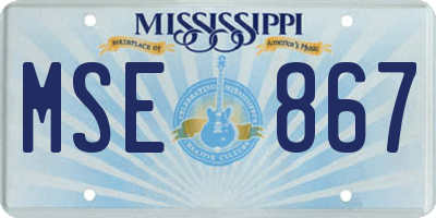 MS license plate MSE867