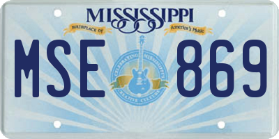 MS license plate MSE869