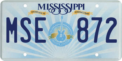 MS license plate MSE872