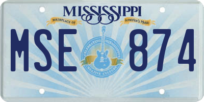 MS license plate MSE874