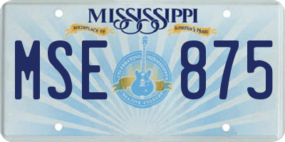 MS license plate MSE875