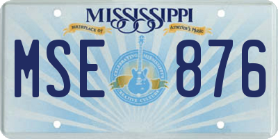 MS license plate MSE876