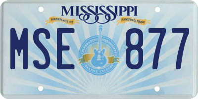 MS license plate MSE877