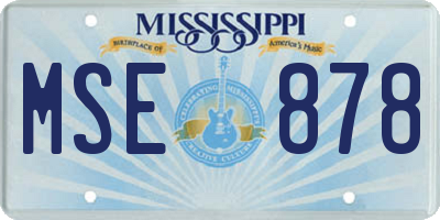 MS license plate MSE878