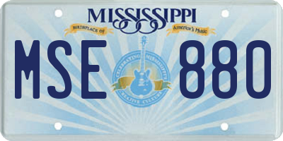 MS license plate MSE880