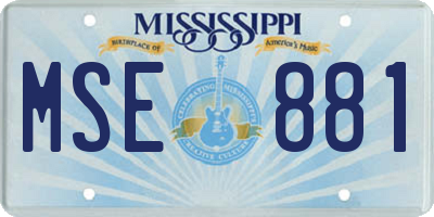 MS license plate MSE881