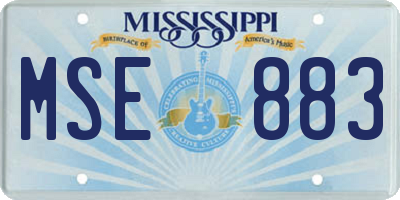 MS license plate MSE883