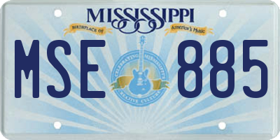 MS license plate MSE885