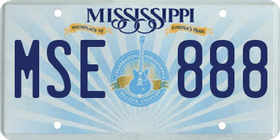 MS license plate MSE888