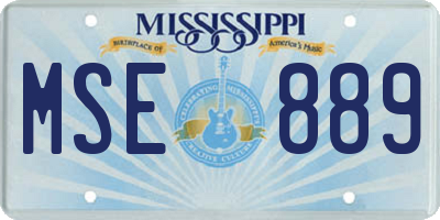 MS license plate MSE889