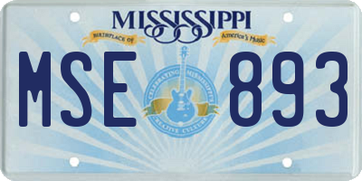 MS license plate MSE893