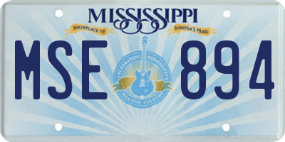 MS license plate MSE894