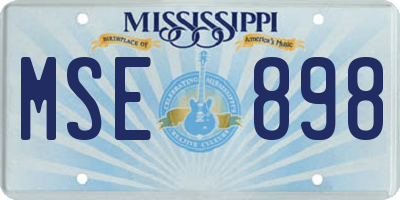 MS license plate MSE898