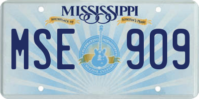 MS license plate MSE909