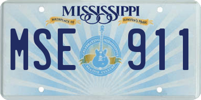 MS license plate MSE911