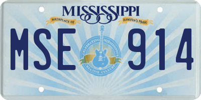 MS license plate MSE914