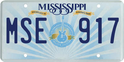 MS license plate MSE917