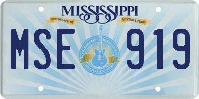 MS license plate MSE919