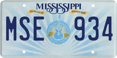 MS license plate MSE934
