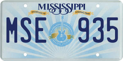 MS license plate MSE935