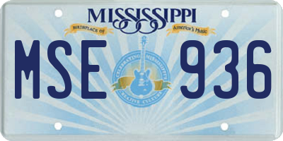 MS license plate MSE936