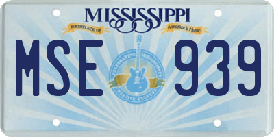 MS license plate MSE939