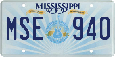 MS license plate MSE940