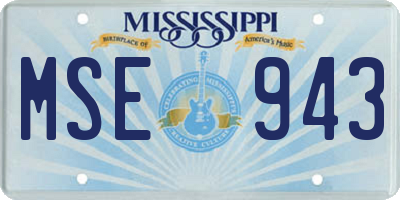 MS license plate MSE943