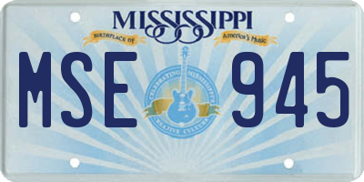 MS license plate MSE945