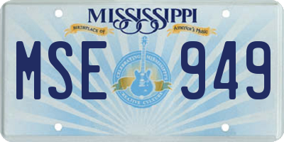MS license plate MSE949