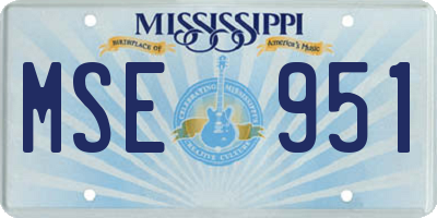 MS license plate MSE951